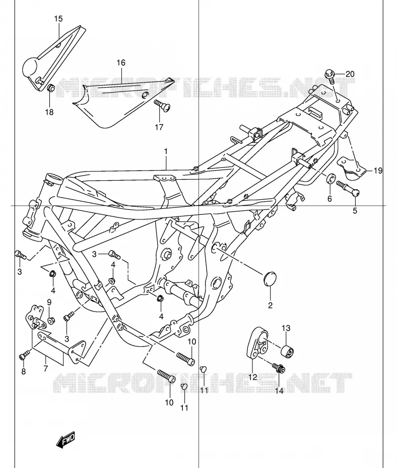 FRAME (MODEL K1) Suzuki MOTO 1200 BANDIT 2001  GSF1200K1(E2)