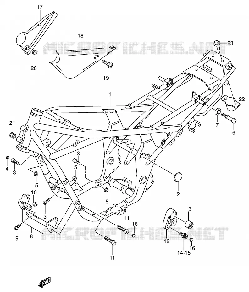 FRAME (MODEL K2/K3/K4/K5) Suzuki MOTO 1200 BANDIT 2005  GSF1200ZK5(E2)