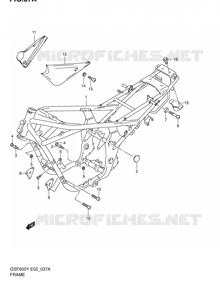 FRAME (MODEL K2) Suzuki MOTO 600 BANDIT 2004  GSF600UK4(E2)
