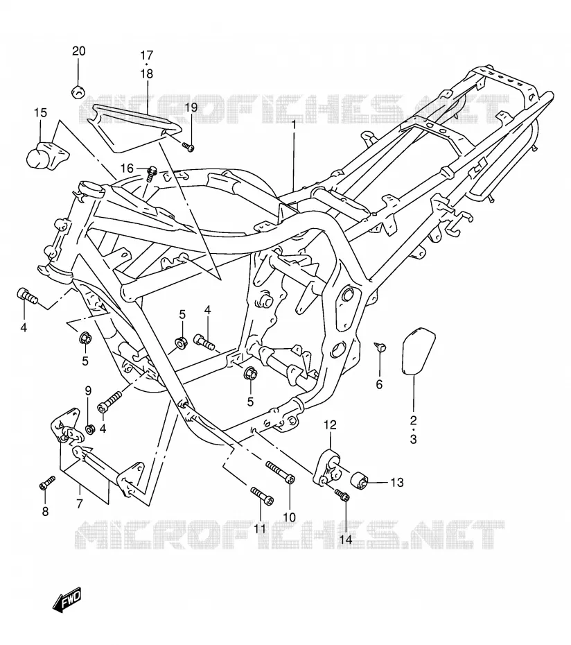 FRAME (MODEL T) Suzuki MOTO 1200 BANDIT 1999  GSF1200SX(E28)