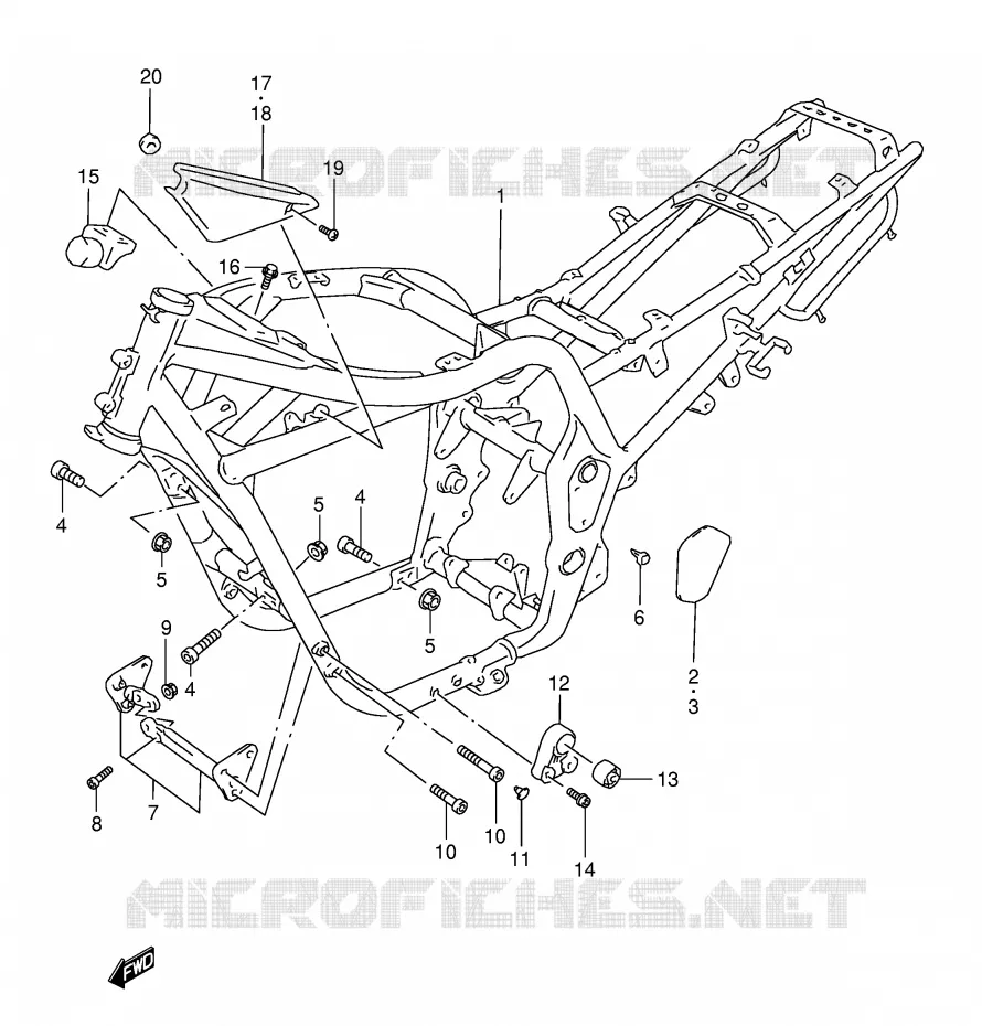 FRAME (MODEL Y) Suzuki MOTO 1200 BANDIT 1997  GSF1200SAV(E28)