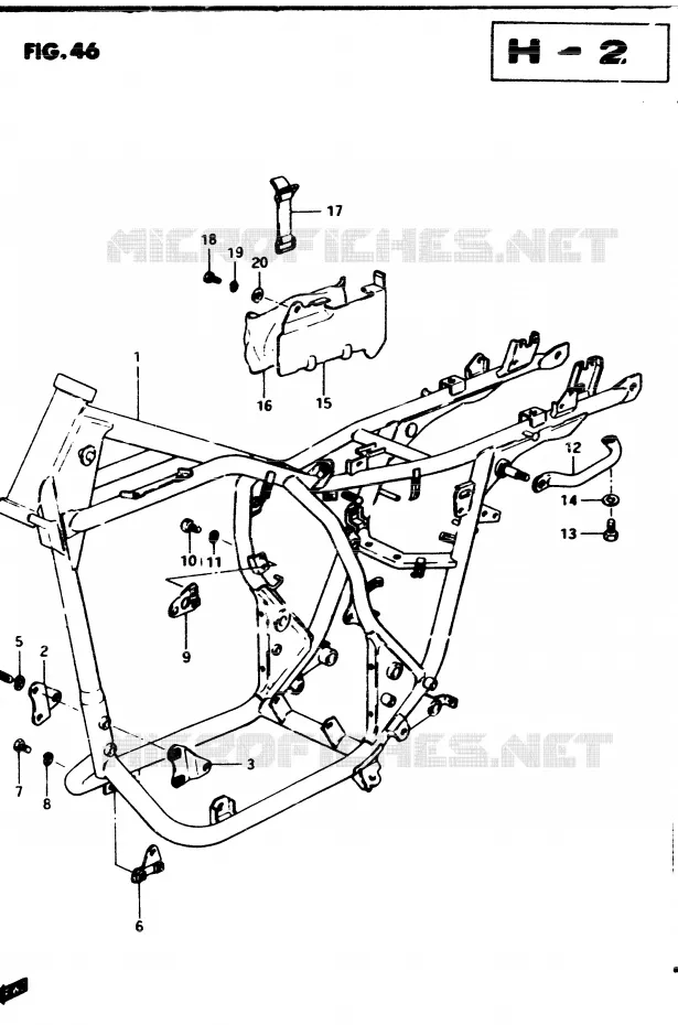 FRAME Suzuki MOTO 250 GSX 1983  GSX250D(Z/D)