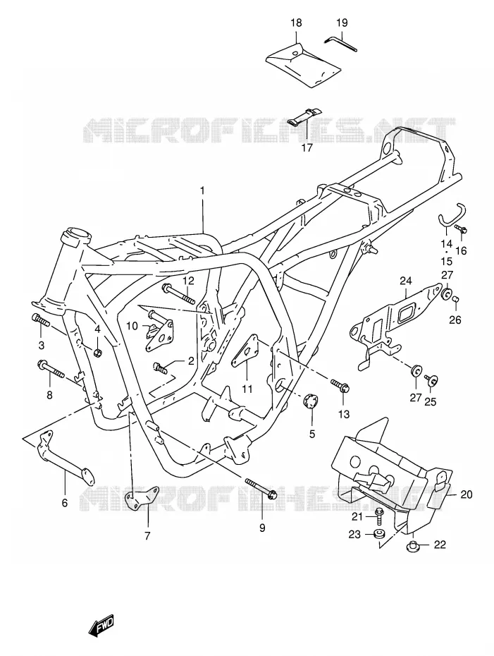 FRAME Suzuki MOTO 400 GSX 1997  GSX400V(E30)