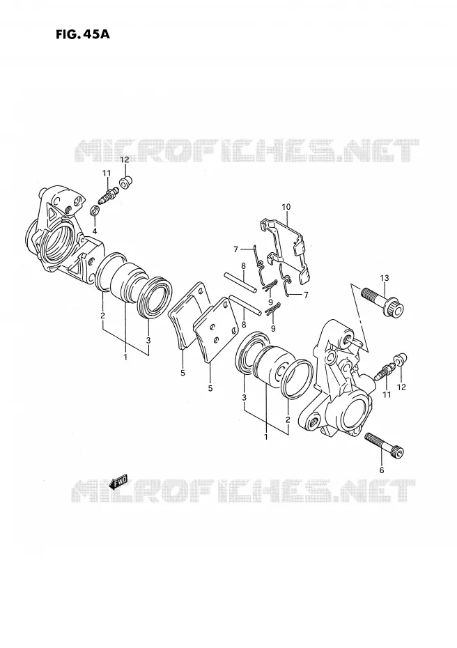 FRONT CALIPER (MODEL K/L/M/N) Suzuki MOTO 1100 GSX-F 1993  GSX1100FP(E2)