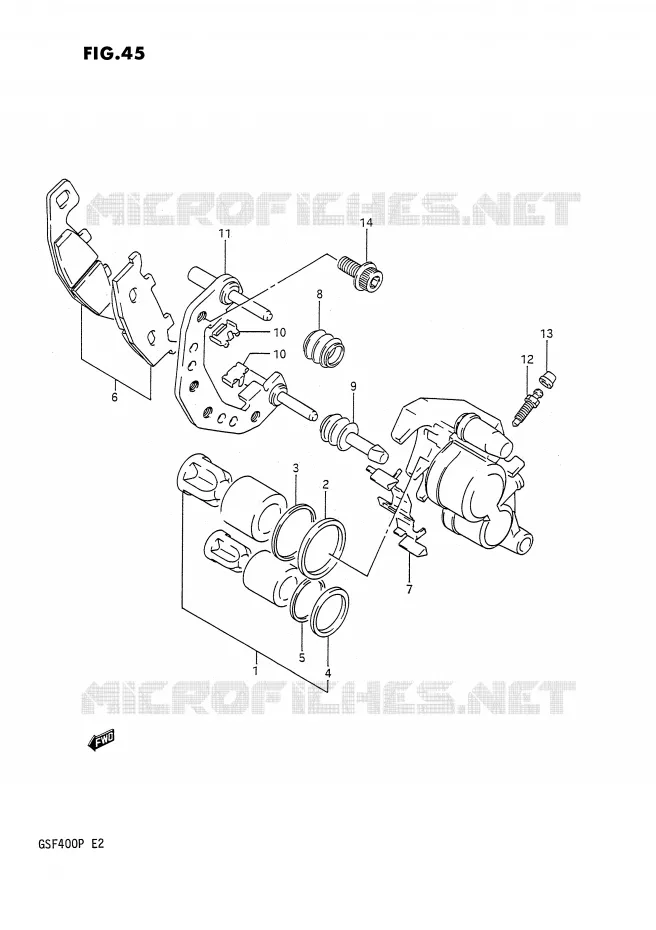 FRONT CALIPER Suzuki MOTO 400 BANDIT 1991  GSF400M(E2)