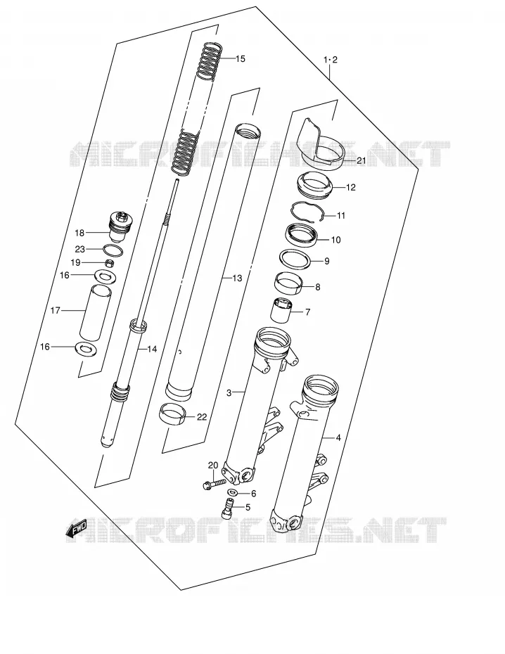 FRONT FORK (MODEL K2/K3/K4) Suzuki MOTO 1400 GSX 2005  GSX1400U1K5(E2)