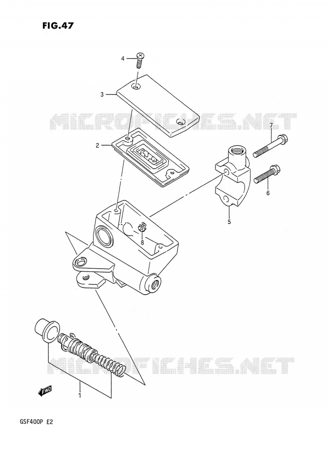 FRONT MASTER CYLINDER (MODEL M/N) Suzuki MOTO 400 BANDIT 1993  GSF400P(E2)