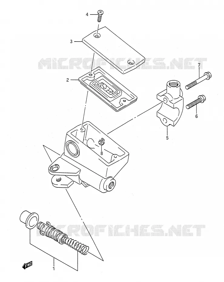 FRONT MASTER CYLINDER (MODEL M/N) Suzuki MOTO 400 BANDIT-N 1993  GSF400P(E28)