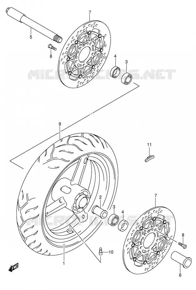 FRONT WHEEL (GSX-R600K4/U2K4/U3K4/K5/U2K5/U3K5) Suzuki MOTO 600 GSX-R 2005  GSX-R600U3K5(E2)