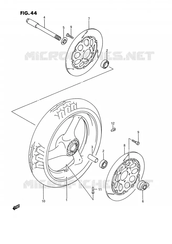 FRONT WHEEL (MODEL N/P) Suzuki MOTO 750 GSX-R 1993  GSX-R750WP(E2)