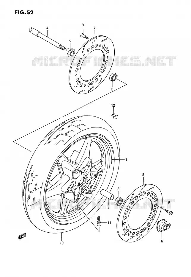 FRONT WHEEL Suzuki MOTO 1100 GSX-G 1993  GSX1100GP(E2)