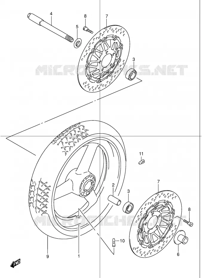 FRONT WHEEL Suzuki MOTO 1200 BANDIT 2002  GSF1200K2(E2)