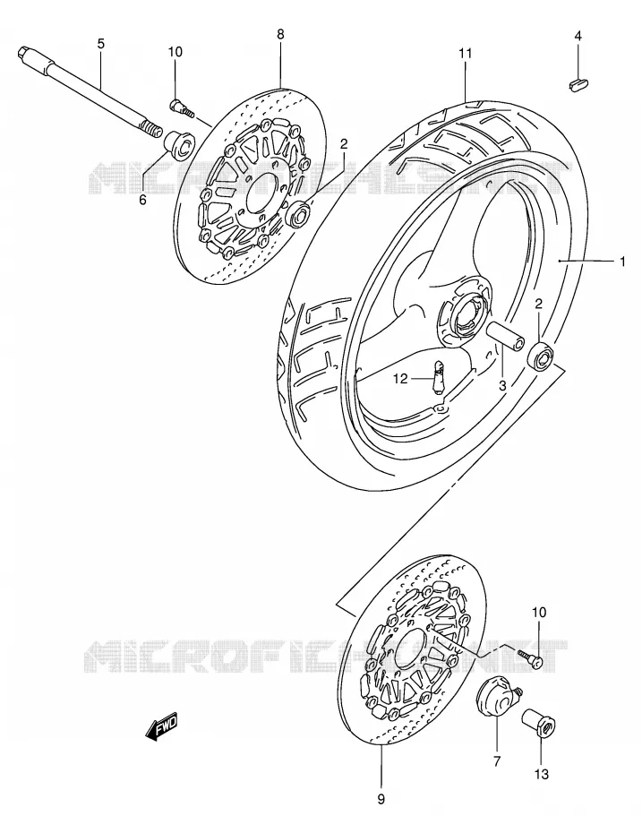 FRONT WHEEL Suzuki MOTO 400 BANDIT 1997  GSF400VV(E30)