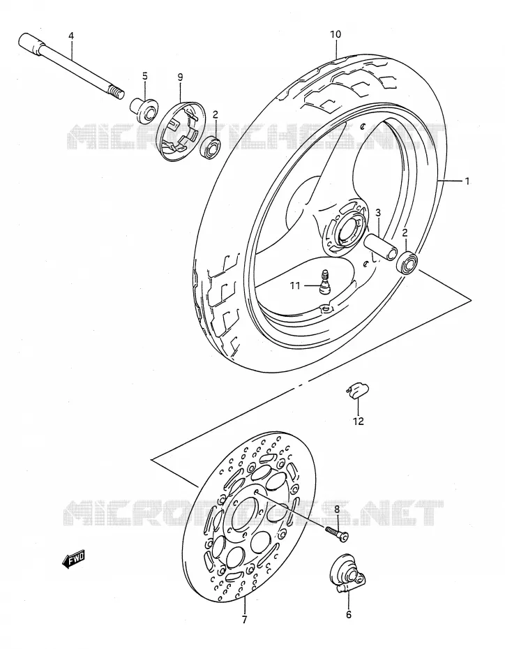 FRONT WHEEL Suzuki MOTO 400 BANDIT-N 1991  GSF400M(E28)