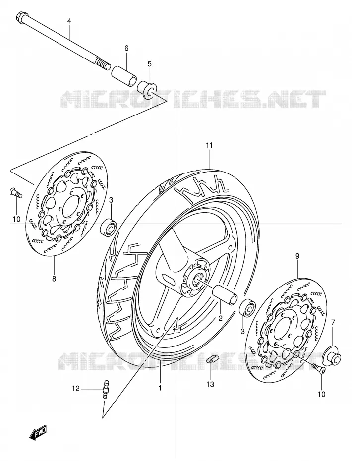 FRONT WHEEL Suzuki MOTO 600 BANDIT 2000  GSF600Y(E2)