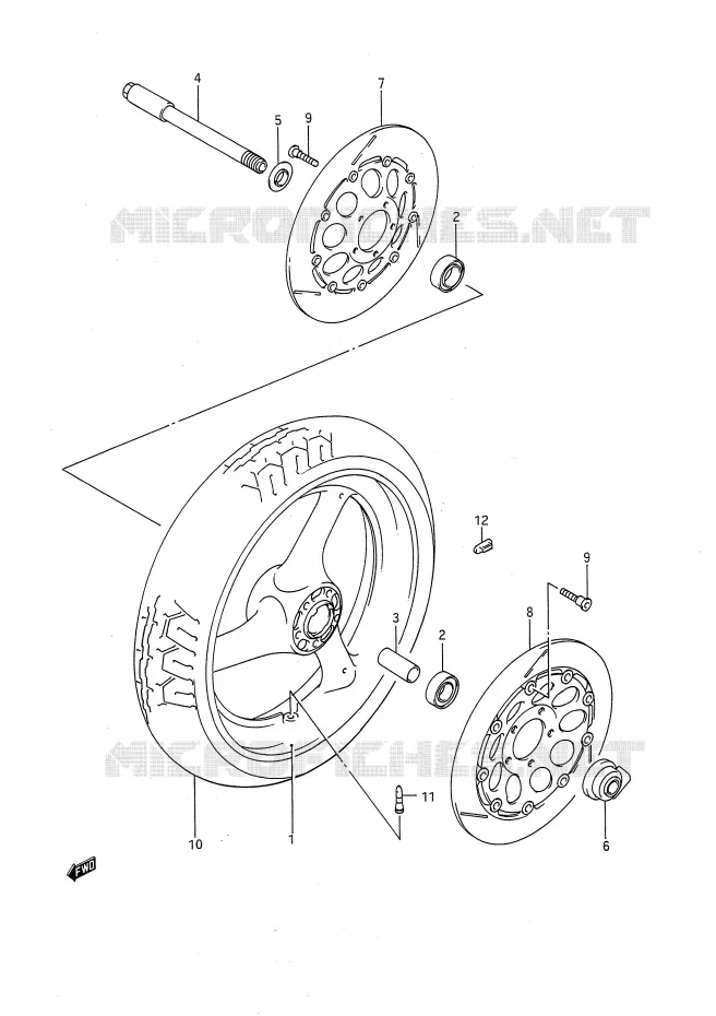 FRONT WHEEL Suzuki MOTO 750 GSX-R 1991  GSX-R750M(E28)