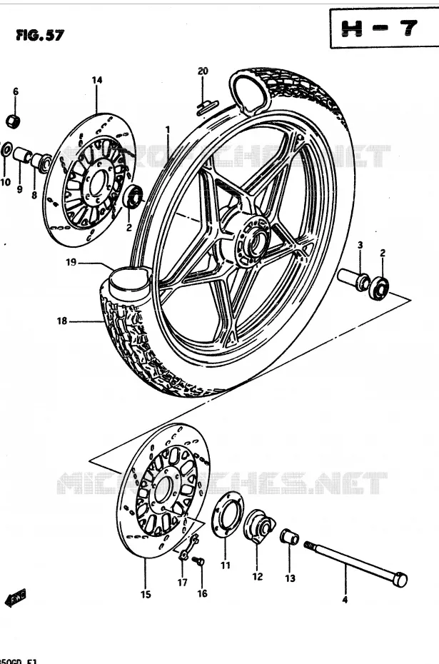 FRONT WHEEL Suzuki MOTO 850 GS 1983  GS850GD(E1)