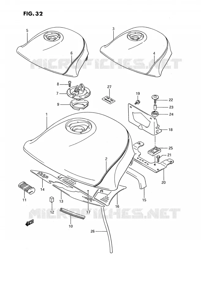 FUEL TANK (GSX1100FJ) Suzuki MOTO 1100 GSX-F 1992  GSX1100FN(E2)