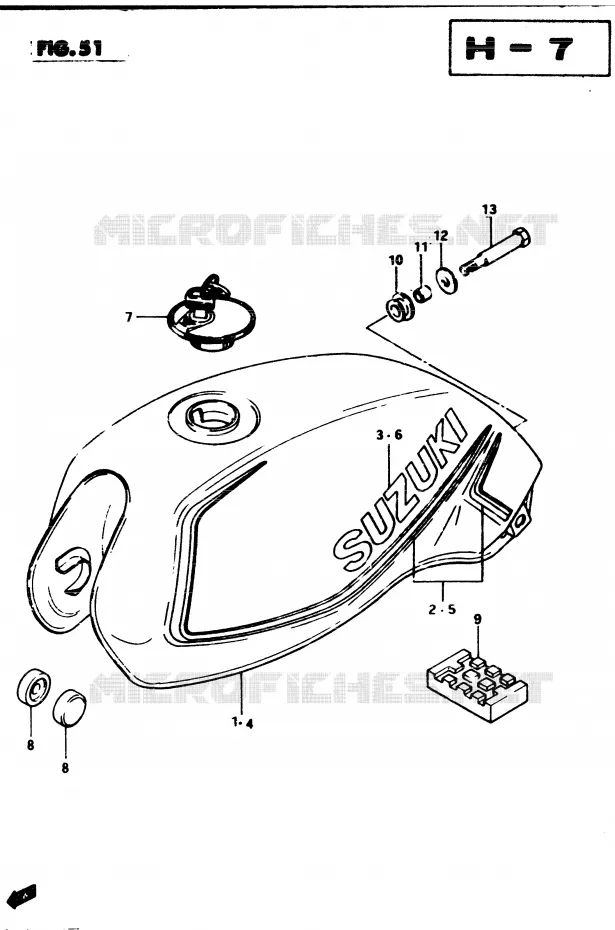 FUEL TANK (MODEL D) Suzuki MOTO 250 GSX 1982  GSX250SZ(Z/D)