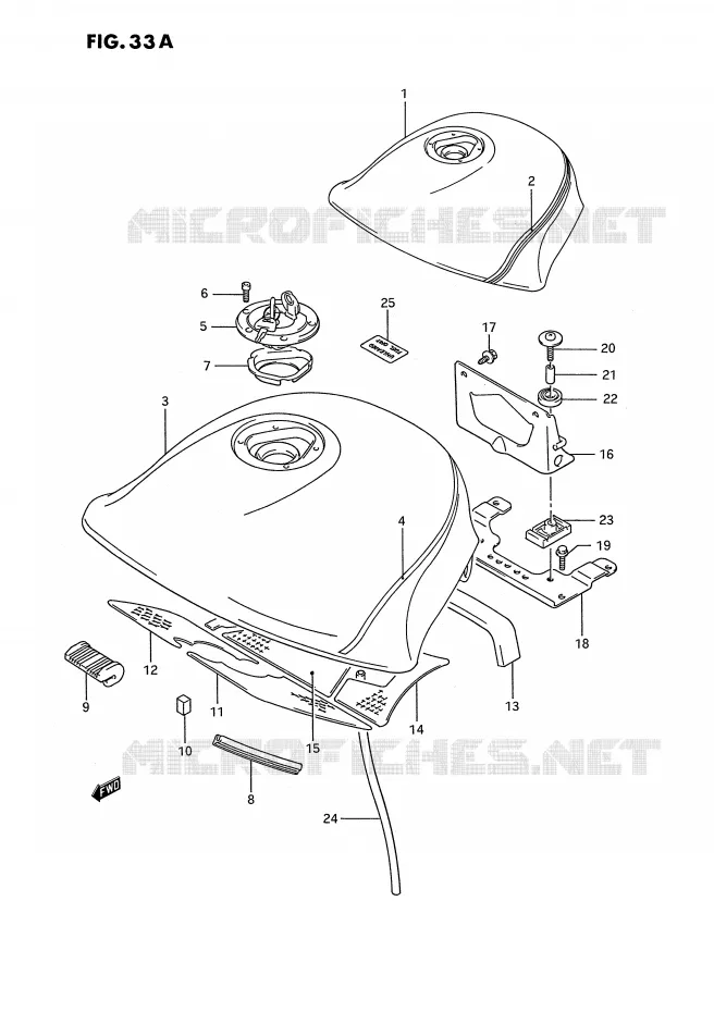 FUEL TANK (MODEL K) Suzuki MOTO 1100 GSX-F 1993  GSX1100FP(E2)