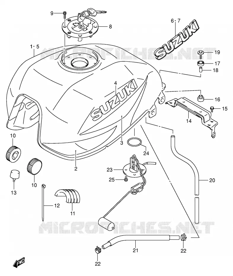 FUEL TANK (MODEL K3) Suzuki MOTO 1400 GSX 2004  GSX1400K4(E2)