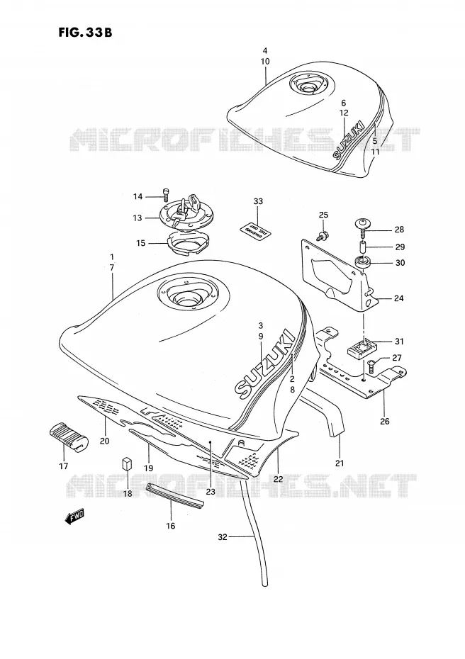 FUEL TANK (MODEL L/M) Suzuki MOTO 1100 GSX-F 1988  GSX1100FJ(E2)