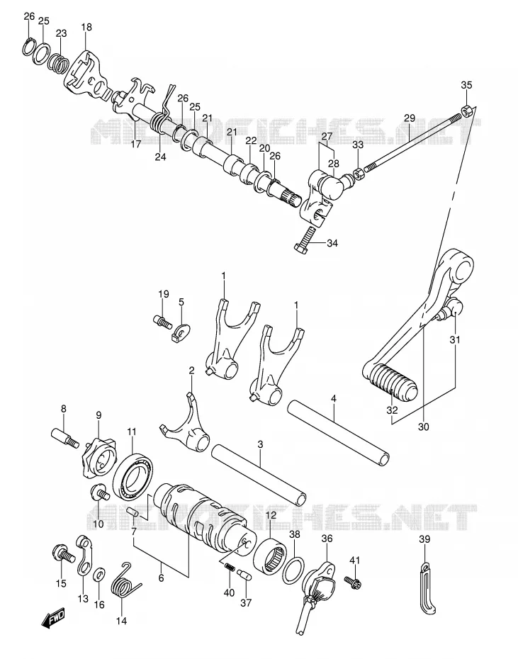 GEAR SHIFTING ASSY Suzuki MOTO 1000 GSX-R 2003  GSX-R1000K3(E2)