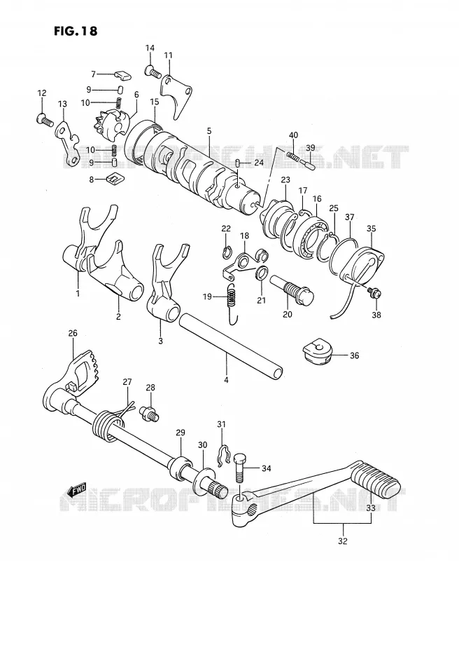 GEAR SHIFTING ASSY Suzuki MOTO 1100 GSX-F 1992  GSX1100FN(E2)