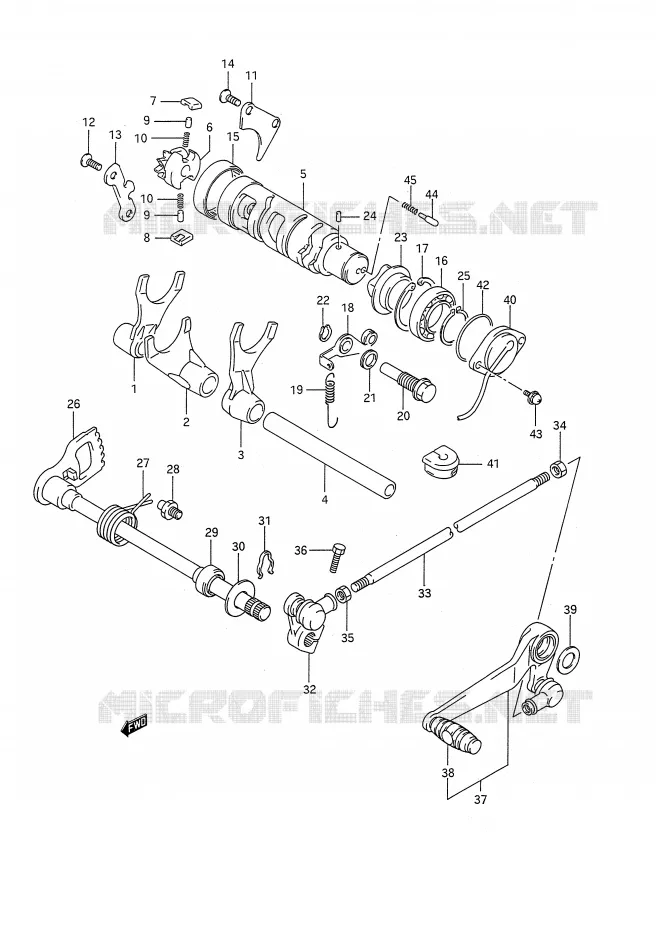 GEAR SHIFTING ASSY Suzuki MOTO 1100 GSX-R 1991  GSX-R1100M(E28)