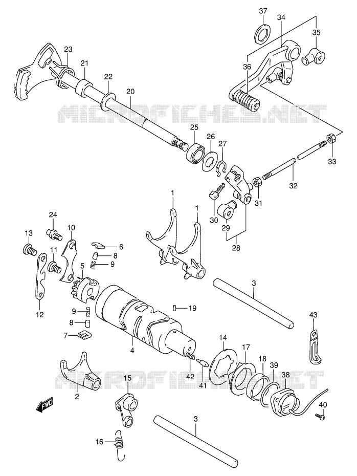 GEAR SHIFTING ASSY Suzuki MOTO 250 BANDIT 2000  GSF250VY(E24)