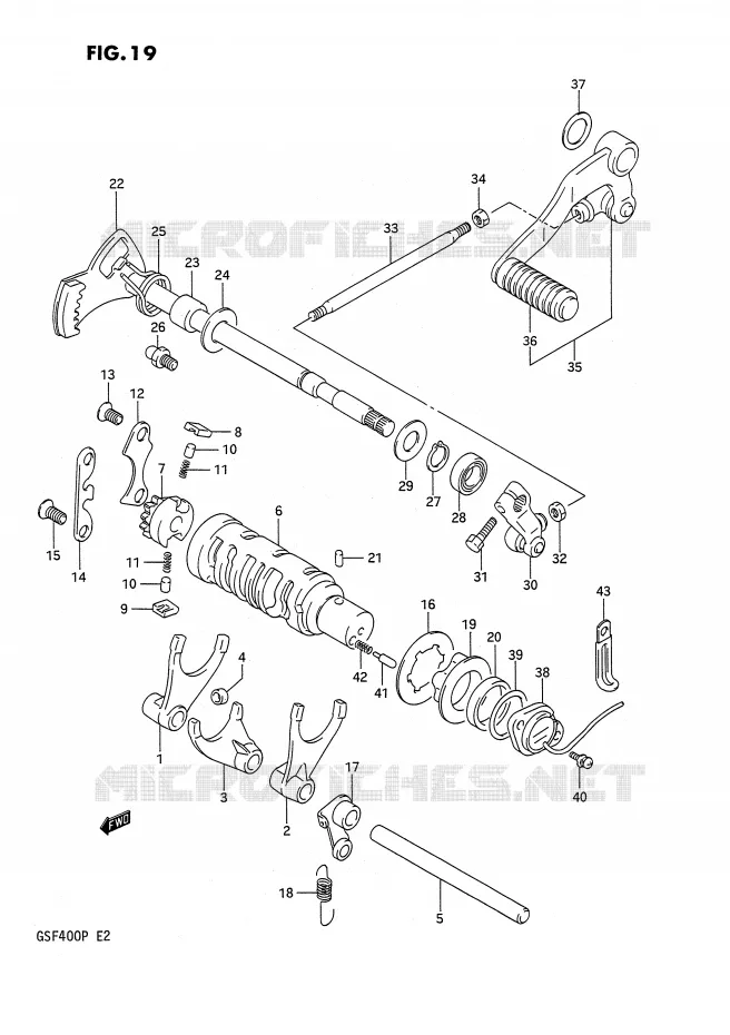 GEAR SHIFTING ASSY Suzuki MOTO 400 BANDIT 1992  GSF400N(E2)