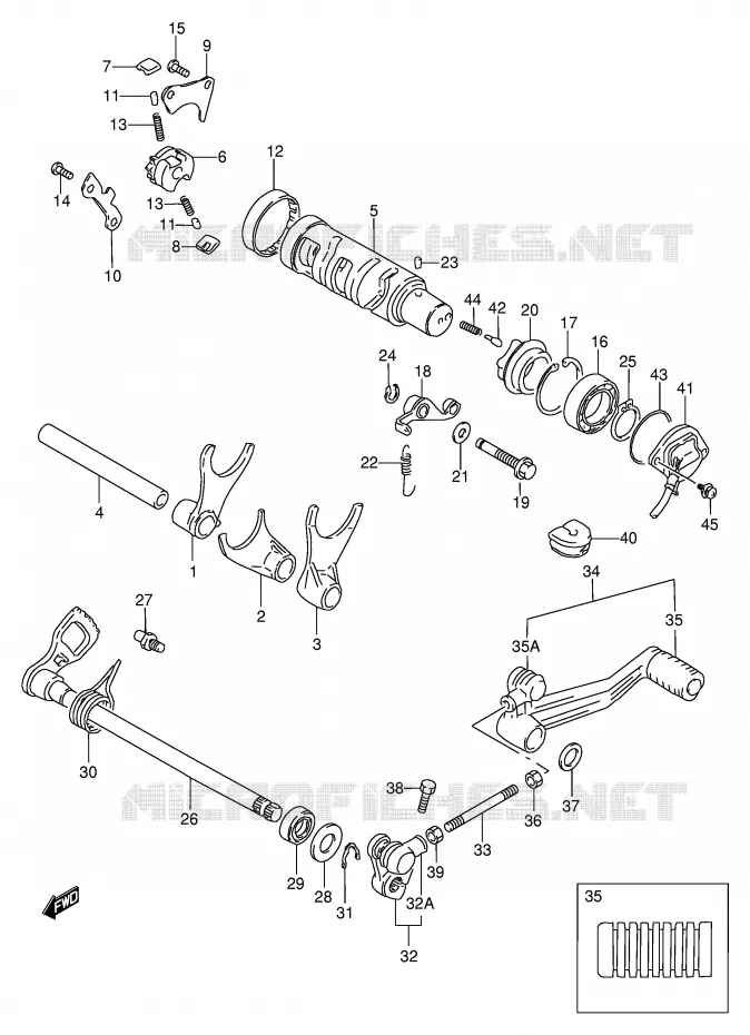 GEAR SHIFTING ASSY Suzuki MOTO 600 BANDIT 1996  GSF600ST(E2)