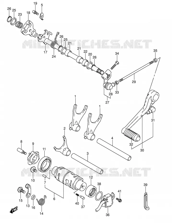 GEAR SHIFTING ASSY Suzuki MOTO 600 GSX-R 2001  GSX-R600U2K1(E2)