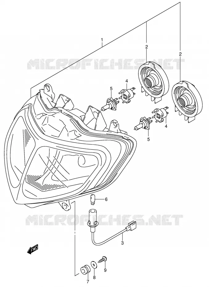 HEADLIGHT (E2,E19) Suzuki MOTO 600 GSX-R 2002  GSX-R600U1K2(E2)