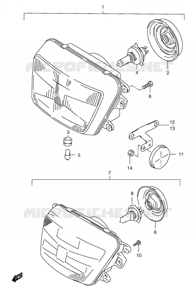 HEADLIGHT (GSF1200ST/SV/SW/SX/SY/SAV/SAW/SAX/SAY) Suzuki MOTO 1200 BANDIT 1999  GSF1200SX(E2)