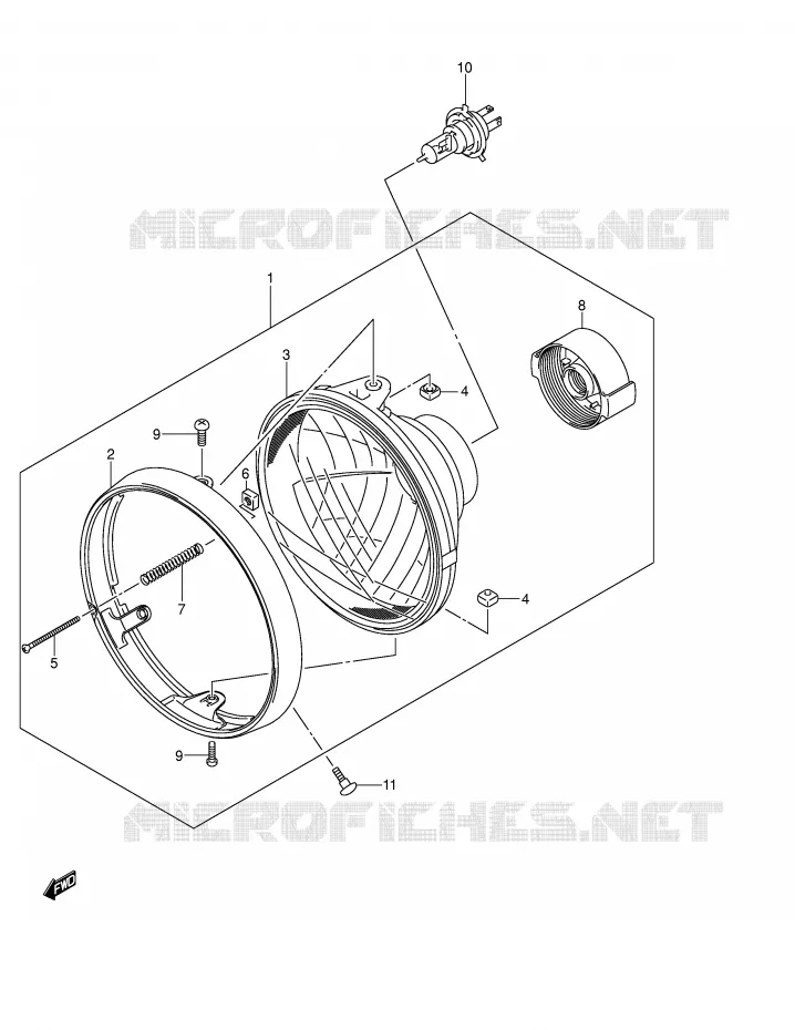 HEADLIGHT (GSX1400K2/K3 E24) Suzuki MOTO 1400 GSX 2002  GSX1400K2(E2)
