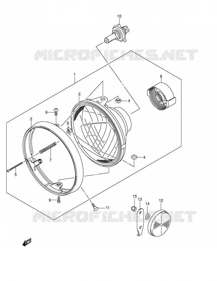 HEADLIGHT (GSX1400K4/K5 E24) Suzuki MOTO 1400 GSX 2003  GSX1400K3(E2)