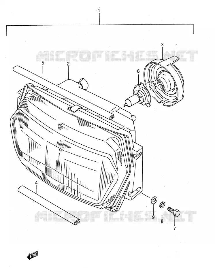 HEADLIGHT Suzuki MOTO 1100 GSX-F 1989  GSX1100FK(E28)