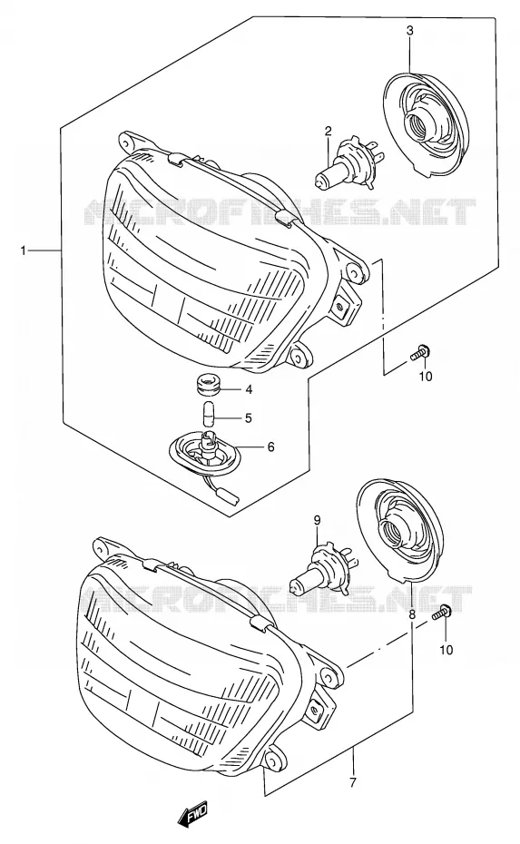 HEADLIGHT Suzuki MOTO 250 GSX 1997  GSX250FV(E24)