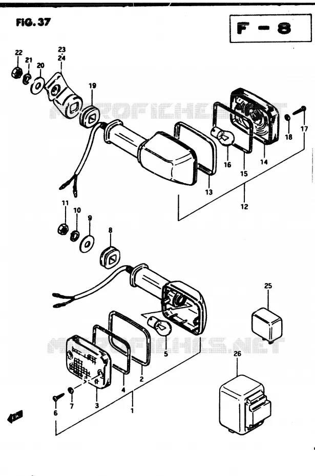 INDICATORS (E18, E22, E26) Suzuki MOTO 250 GSX 1982  GSX250Z(Z/D)