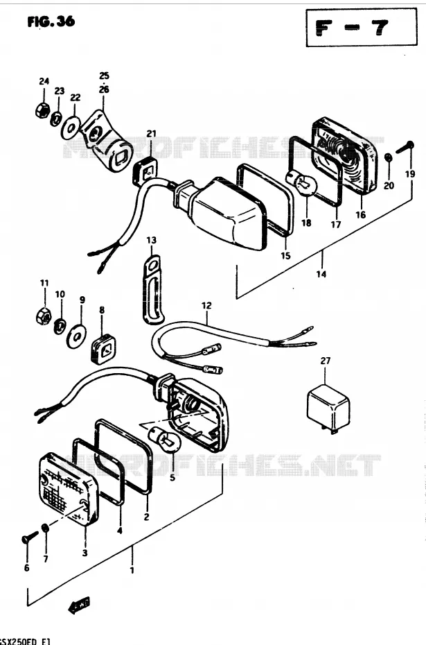 INDICATORS (E2, E4, E17, E34) Suzuki MOTO 250 GSX 1982  GSX250ESZ(Z/D)
