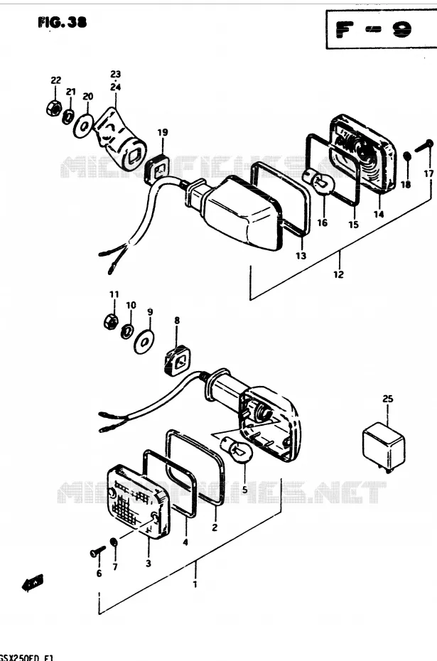 INDICATORS (E21) Suzuki MOTO 250 GSX 1983  GSX250ESD(Z/D)