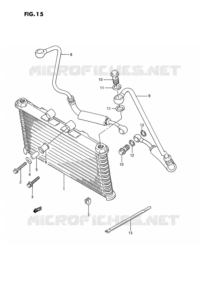 OIL COOLER Suzuki MOTO 1100 GSX-F 1991  GSX1100FM(E2)