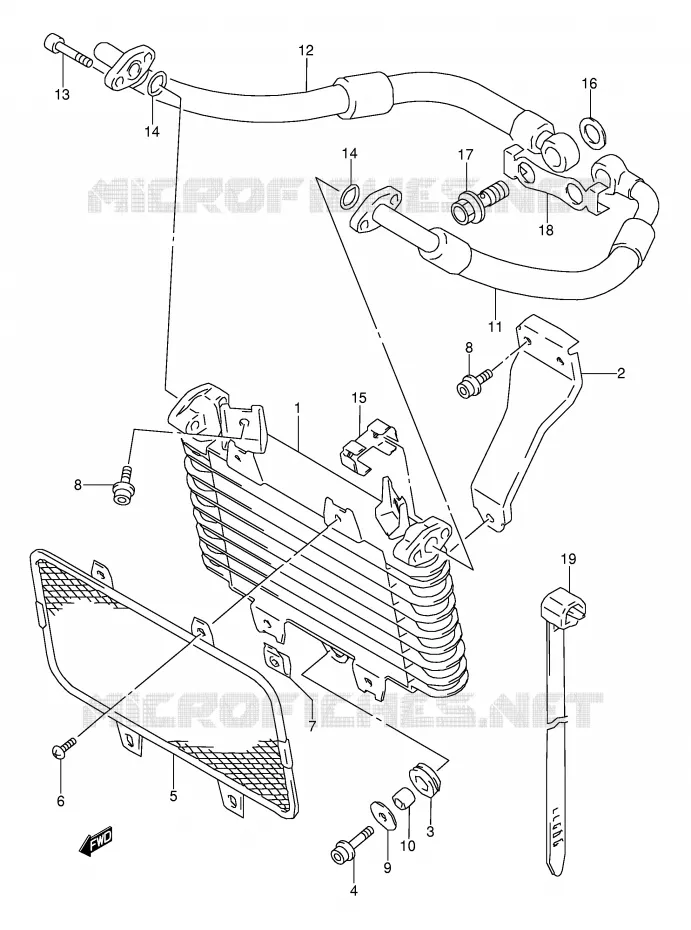 OIL COOLER Suzuki MOTO 1100 GSX-R 1994  GSX-R1100WR(E28)