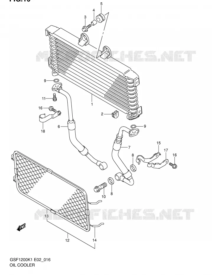 OIL COOLER Suzuki MOTO 1200 BANDIT 2003  GSF1200K3(E2)