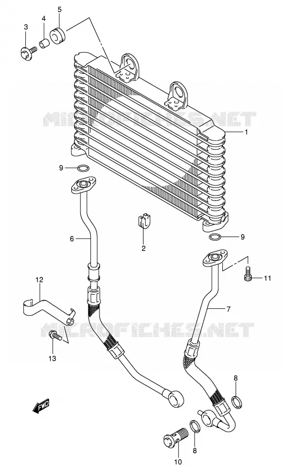 OIL COOLER Suzuki MOTO 650 BANDIT 2006  GSF650SK6(E2)