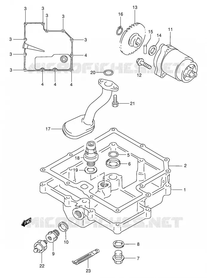 OIL PAN - OIL PUMP Suzuki MOTO 400 GSX-R 1992  GSX-R400RN(E30)
