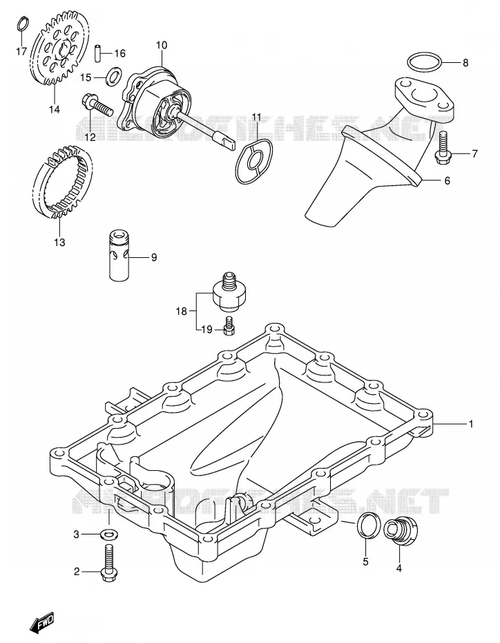 OIL PAN - OIL PUMP Suzuki MOTO 750 GSX-R 2005  GSX-R750U2XK5(E2)