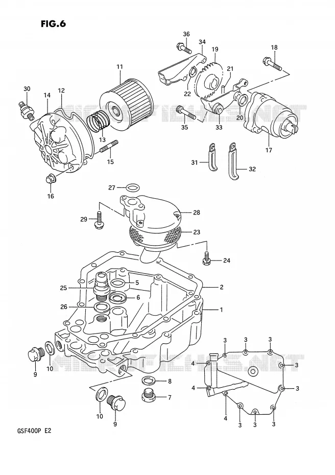 OIL PAN-OIL PUMP Suzuki MOTO 400 BANDIT 1991  GSF400M(E2)
