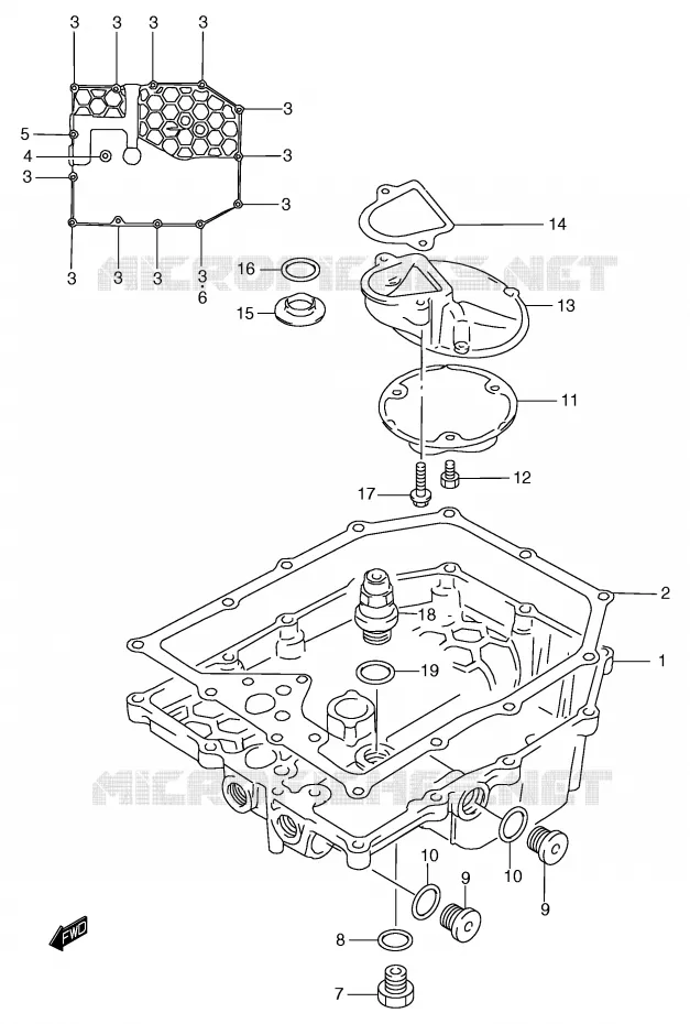OIL PAN Suzuki MOTO 1200 BANDIT 1996  GSF1200T(E2)